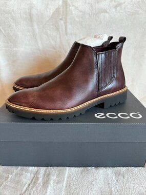 NIB Ecco 271423 Morden Tailored Women Chelsea Boots In Chocolate Size 6-6.5/EU37